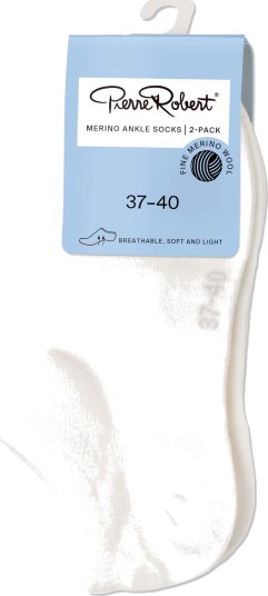 Pierre Robert Merino Ankle Socks X2 White 37 40 Pierre Robert Merino Ankle Socks X2 White 37 40