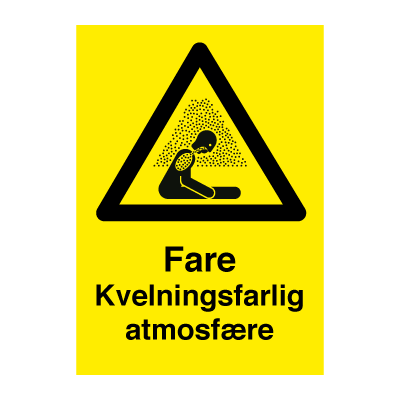 Jo Safety Fare Kvelningsfarlig atmosfære Selvklebende vinyl V A4 F 297 x 210 mm 6307071VA4