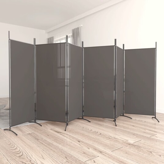 vidaXL Romdeler med 6 paneler antrasitt 520x180 cm stoff
