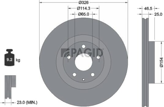 PAGID 56376NC Bremseskive