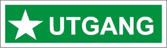 UTGANG 35X10 ETTERLYSENDE SKILT