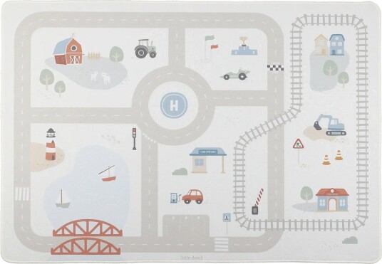 Little Dutch Car Play Mat White One Size Little Dutch Car Play Mat White One Size