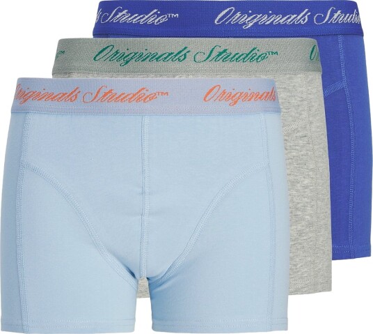 Jack & Jones Boxershorts JacNorrebro 3 pack Blåning/LGM Jack & Jones 10 år 140 Boxershorts Grå Lyseblå