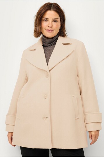 Ellos Plus Collection Pea coat i ullmiks Beige