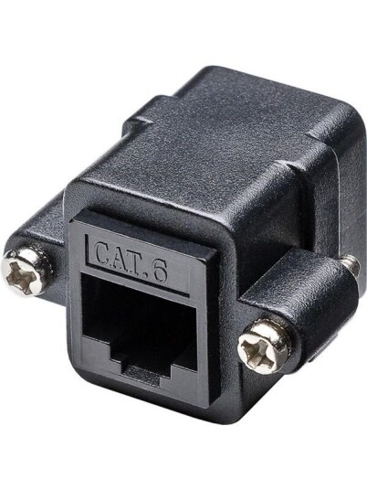 Pro RJ45 Adapter Cat 6 Med Monteringsflens Svart
