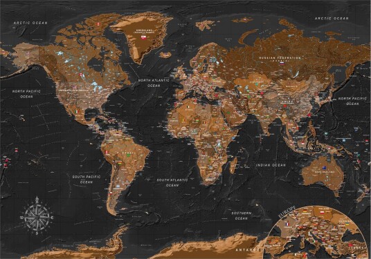 Fototapet World Stylish Map 350x245 - Finnes i flere størrelser