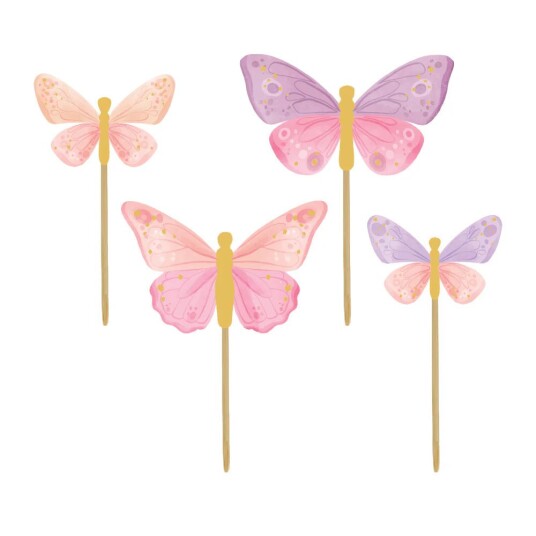 Cupcaketopper  Sommerfugl  Pk/12 