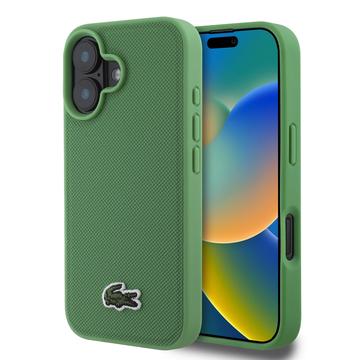 Lacoste iPhone 16 Plus Iconic Petit Pique Woven Logo deksel   MagSafe kompatibel Grønn