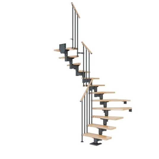 Dolle Cork Bøk U trapp Antracit Classic III Gelender 11T