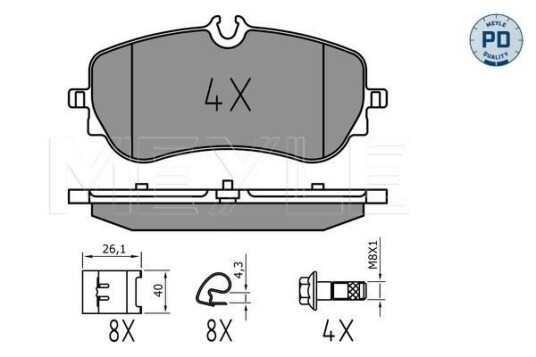 Bremseklosser MEYLE 025 228 0219/PD