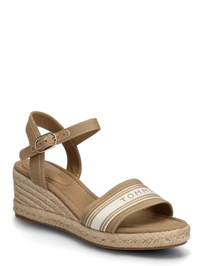 Tommy Hilfiger Mid Wedge Espad Webbing Beige 41 Tommy Hilfiger Mid Wedge Espad Webbing Beige 41
