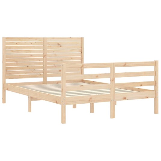 vidaXL Sengeramme med hodegavl 120x200 cm heltre
