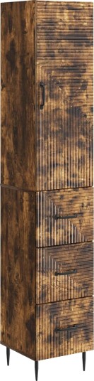 vidaXL Skapsett 2 pcs Røkt Eik 33 x 34,5 x 90 cm Konstruert tre