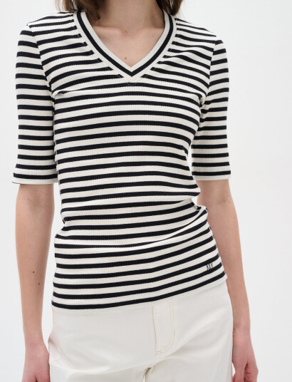InWear Dagnaiw Striped V T-Shirt - Multi/patterned - XXL