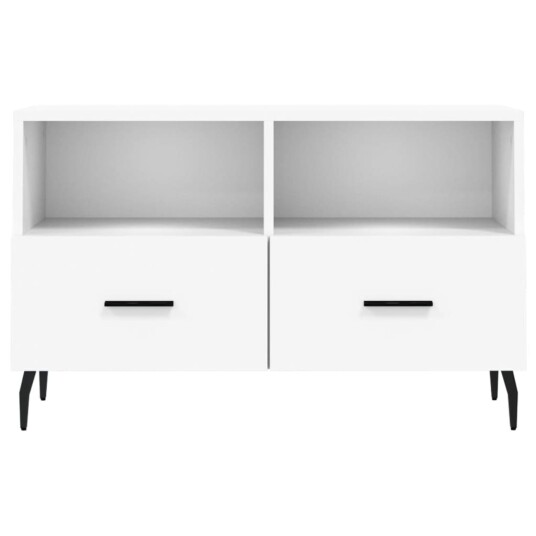 vidaXL TV-benk hvit 80x36x50 cm konstruert tre vidaXL TV-benk hvit 80x36x50 cm konstruert tre