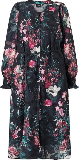 Zizzi - Midikjole Mirasol, L/S, Midi Dress - Svart