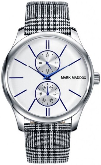 Mark Maddox Herreklokke HC3017 07 Classic Hvit/Tekstil Ø44 mm