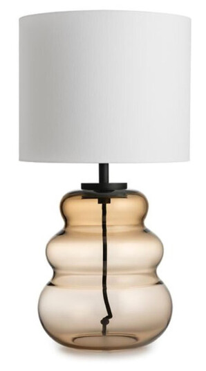 Vigra bordlampe med hvit skjerm Brun / Svart