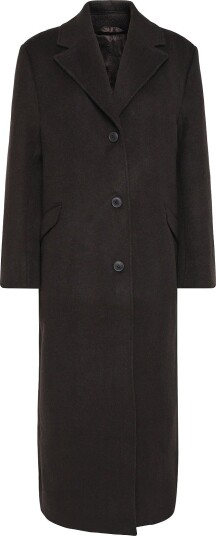 Weekday Kite Woolblend Coat - DARK BROWN MELANGE - S
