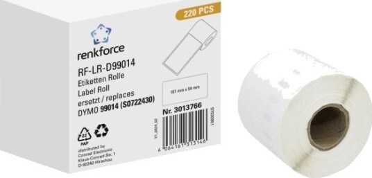 Renkforce Rf 6027532 Hvit Selvklebende Skriveretikett Kontinuerlig Etikett Rull Papir Direkte Termisk Renkforce Rf 6027532 Hvit Selvklebende Skriveretikett Kontinuerlig Etikett Rull Papir Direkte Termisk