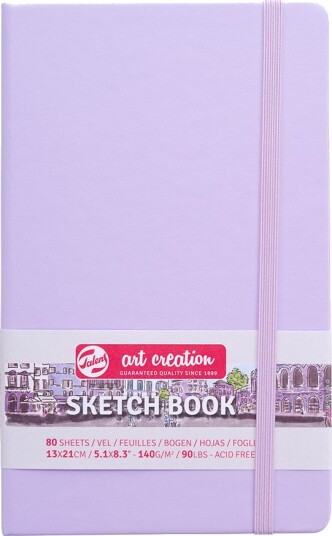 Skissebok m/strikk violet 13x21cm