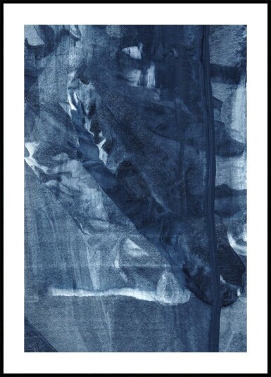 Blue Texture Flowing Vertical Lines Plakat Plakat / 40x50cm