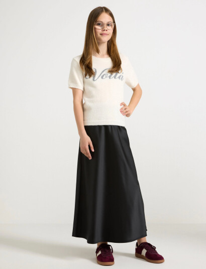 Lindex Skirt Satin Bias Black 170