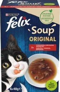 Purina Felix Original Soup Kylling Lam Storfekjøtt Våtfôr 6X48 G