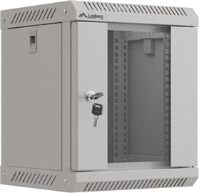 Lanberg Wf11 Series Rack Skap 300 X 300 With Glass Door Flat Pack Veggmonterbar Grå Ral 7035 6U 10"