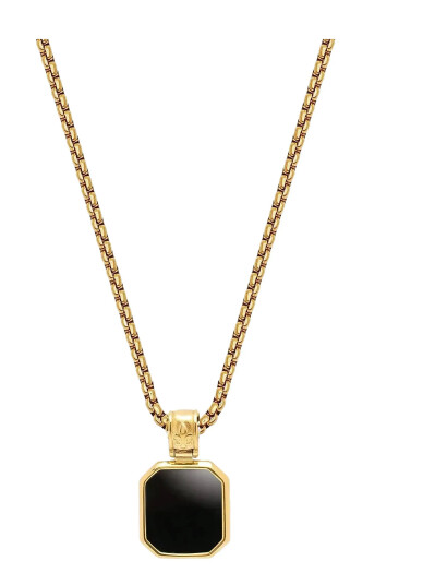 NIALAYA Gold Necklace With Square Onyx Pendant Guld 22" NIALAYA Gold Necklace With Square Onyx Pendant Guld 22"
