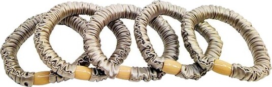 Ruffle Satin Elastic Beige 5 pcs