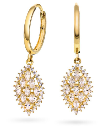Pan Jewelry, Øreringer i 585 gult gull med zirkonia