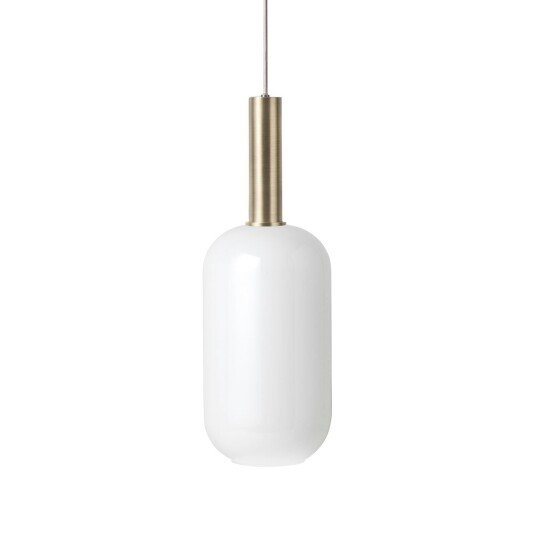Opal Tall Pendel Høg Hvit/Messing