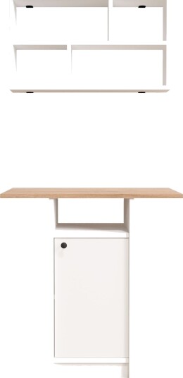 Spisebord- og vegghylle-sett (2 deler) Hanah Home Nord (72 x 73,8 x 44,5 cm) Hvit eik - Hvit og eik Spisebord- og vegghylle-sett (2 deler) Hanah Home Nord (72 x 73,8 x 44,5 cm) Hvit eik - Hvit og eik