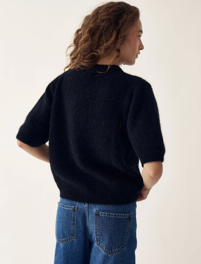 Noella Kae Ss Knit Cardigan - Black - L/XL