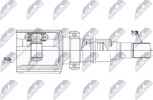 Nty Drivknute drivaksel NTY NPW FR 085