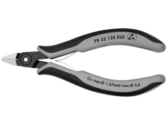 Knipex ESD Avbitertenger 125 mm Kromvanadiumstål Sort/Grå 61 g
