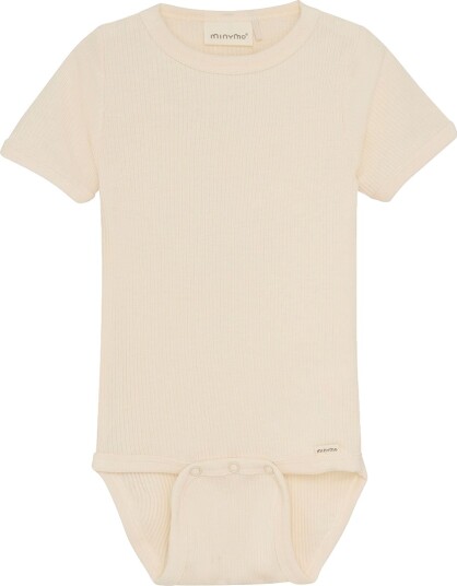Minymo Body k/e Rib White Swan Minymo 62 Kortermet body Beige