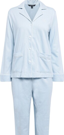 Lauren Ralph Lauren Homewear Lrl L/S Notch Collar Long Pant Pj S BLUE XS