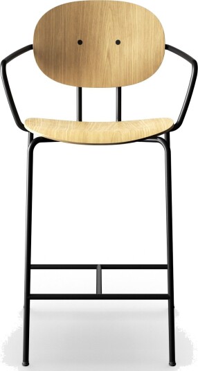 Sibast Furniture Piet Hein Barkrakk Sort med Armlener Eike