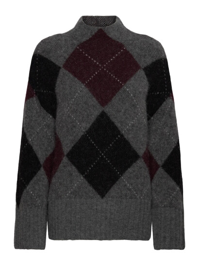 Twist & Tango Idalia Argyle Sweater - Grey - L/XL Twist & Tango Idalia Argyle Sweater - Grey - L/XL