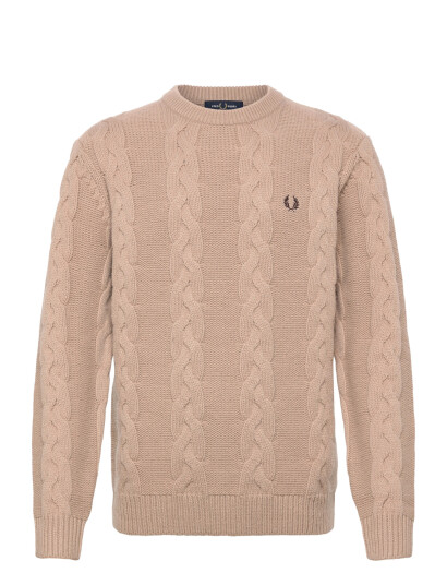 Fred Perry Chunky Cable Knit Jmpr - Beige - M Fred Perry Chunky Cable Knit Jmpr - Beige - M
