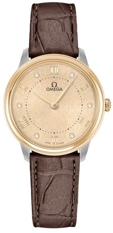 Omega Dameklokke 434.23.30.60.58.001 De Ville Prestige Gull/Lær Ø30
