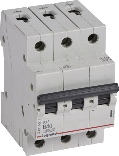 Legrand 4 stk RX³ MCB automatsikring B40 3P 3M 6kA