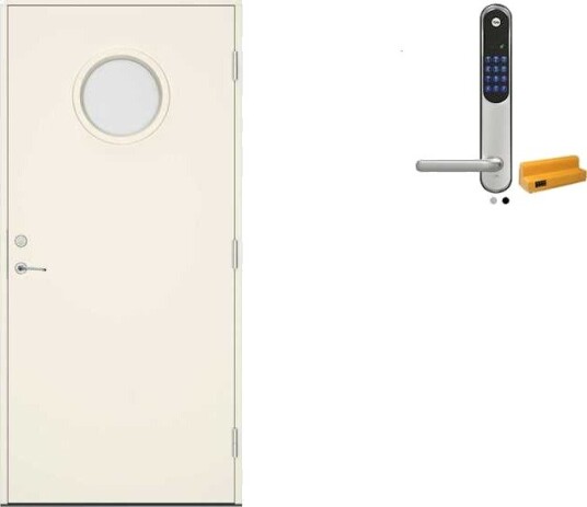Ytterdør Swedoor Clever-Line+ Sibbo med Yale Doorman Classic Home