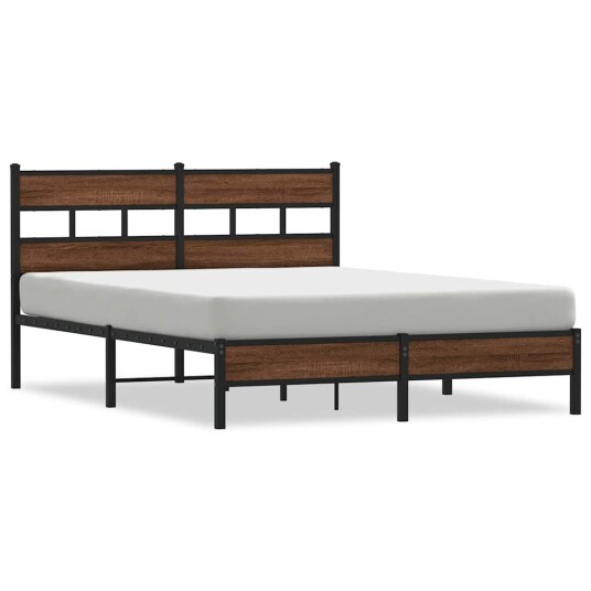 Sengeramme uten madrass brun eik 150x200 cm konstruert tre 8721158378996