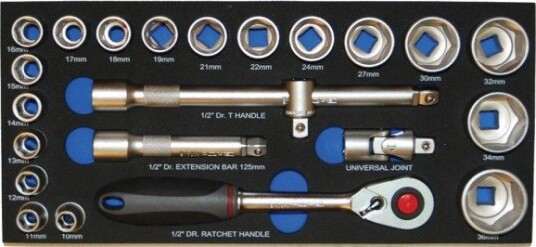 Bato Pipenøkkelsett 1/2" 6-Kant 10-36 mm EVA 1/3