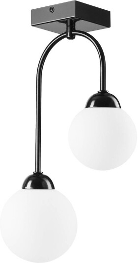 Lamkur Lighting Taklampe Bandi svart/opal 2 lyskilder G9