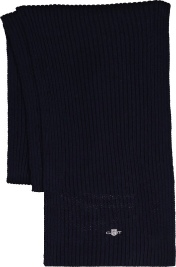 Gant Cotton Blend Logo Scarf - Navy - ONE SIZE