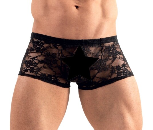 Pants with Floral Lace Pattern - Black Pants with Floral Lace Pattern - Black